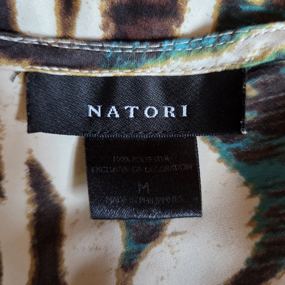 NATORI Zebra Animal Print Slip Dress Nightgown Medium Boho Y2K - Picture 7 of 7